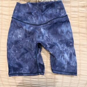 Gymshark Women's Navy Tie-Dye Bike Shorts